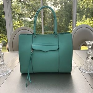Rebecca Minkoff Teal Saffiano Large MAB Tote Bag